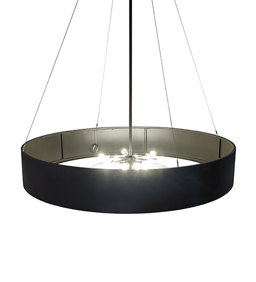 Meyda Lighting Cilindro 72" 12-Light Timeless Bronze Pendant Light With White Statuario Idalight Shade Glass