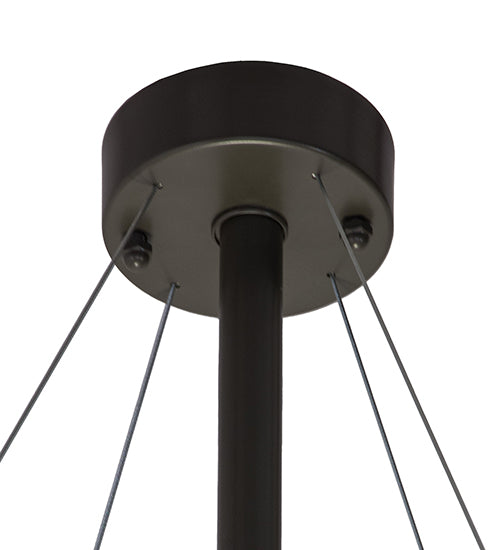 Meyda Lighting Cilindro 72" 12-Light Timeless Bronze Pendant Light With White Statuario Idalight Shade Glass