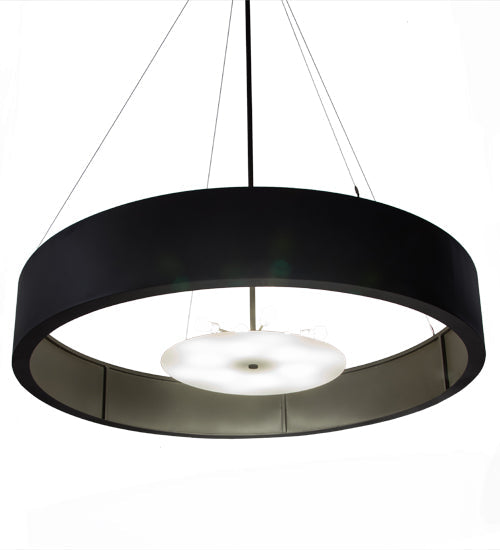 Meyda Lighting Cilindro 72" 12-Light Timeless Bronze Pendant Light With White Statuario Idalight Shade Glass
