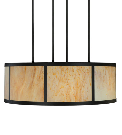 Meyda Lighting Cilindro 72" 16-Light Oil Rubbed Bronze Vicksburg Semi-flush Mount Ceiling Light With Travertine Idalight Shade