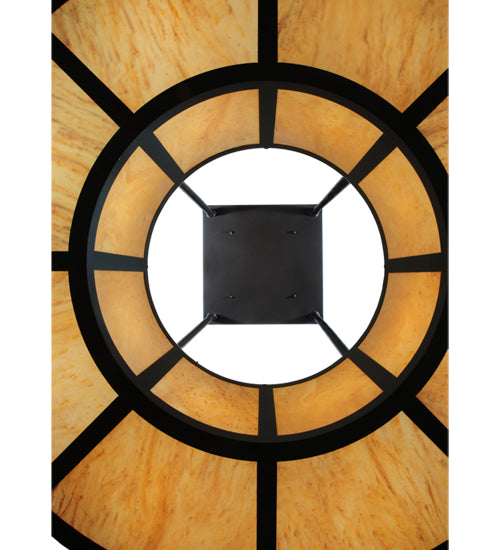 Meyda Lighting Cilindro 72" 16-Light Oil Rubbed Bronze Vicksburg Semi-flush Mount Ceiling Light With Travertine Idalight Shade