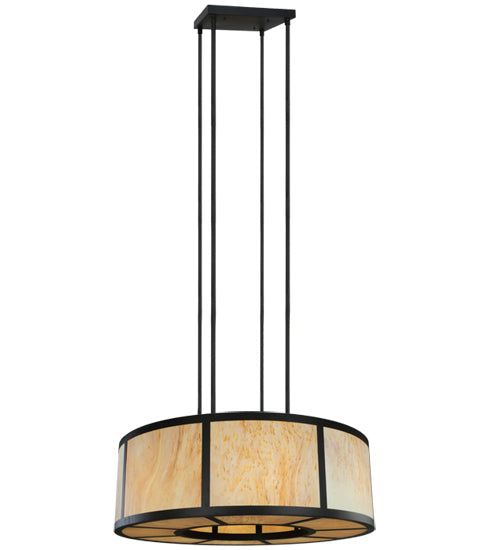 Meyda Lighting Cilindro 72" 16-Light Oil Rubbed Bronze Vicksburg Semi-flush Mount Ceiling Light With Travertine Idalight Shade