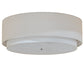 Meyda Lighting Cilindro 72" 2-Tier LED Gloss White & Matte Black Flush Mount Light With Eggshell Fabric & Angelwing Idalight Shade