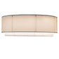 Meyda Lighting Cilindro 72" 2-Tier LED Gloss White & Matte Black Flush Mount Light With Eggshell Fabric & Angelwing Idalight Shade