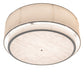 Meyda Lighting Cilindro 72" 2-Tier LED Gloss White & Matte Black Flush Mount Light With Eggshell Fabric & Angelwing Idalight Shade