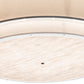 Meyda Lighting Cilindro 72" 2-Tier LED Gloss White & Matte Black Flush Mount Light With Eggshell Fabric & Angelwing Idalight Shade