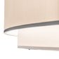 Meyda Lighting Cilindro 72" 2-Tier LED Gloss White & Matte Black Flush Mount Light With Eggshell Fabric & Angelwing Idalight Shade