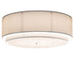 Meyda Lighting Cilindro 72" 2-Tier LED Gloss White & Matte Black Flush Mount Light With Eggshell Fabric & Angelwing Idalight Shade