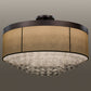 Meyda Lighting Cilindro 72" 22-Light Mahogany Bronze Bulle Semi-flush Mount Ceiling Light With Dark Gold Organza & Clear Glass Bubbles Shade