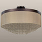 Meyda Lighting Cilindro 72" 22-Light Mahogany Bronze Bulle Semi-flush Mount Ceiling Light With Dark Gold Organza & Clear Glass Bubbles Shade