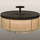 Meyda Lighting Cilindro 72" 22-Light Mahogany Bronze Bulle Semi-flush Mount Ceiling Light With Dark Gold Organza & Clear Glass Bubbles Shade