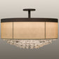 Meyda Lighting Cilindro 72" 22-Light Mahogany Bronze Bulle Semi-flush Mount Ceiling Light With Dark Gold Organza & Clear Glass Bubbles Shade