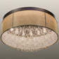 Meyda Lighting Cilindro 72" 22-Light Mahogany Bronze Bulle Semi-flush Mount Ceiling Light With Dark Gold Organza & Clear Glass Bubbles Shade
