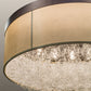 Meyda Lighting Cilindro 72" 22-Light Mahogany Bronze Bulle Semi-flush Mount Ceiling Light With Dark Gold Organza & Clear Glass Bubbles Shade