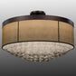 Meyda Lighting Cilindro 72" 22-Light Mahogany Bronze Bulle Semi-flush Mount Ceiling Light With Dark Gold Organza & Clear Glass Bubbles Shade