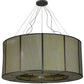 Meyda Lighting Cilindro 72" 24-Light Nickel Touro Pendant Light With Creme Carrare Idalight Shade Glass