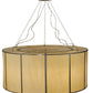 Meyda Lighting Cilindro 72" 24-Light Nickel Touro Pendant Light With Creme Carrare Idalight Shade Glass