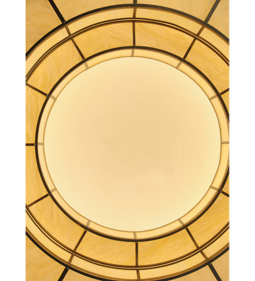 Meyda Lighting Cilindro 72" 24-Light Nickel Touro Pendant Light With Creme Carrare Idalight Shade Glass