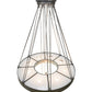 Meyda Lighting Cilindro 72" 25-Light Extreme Chrome & Antique Copper Ventura Pendant Light With Linen Textrene And Statuario Idalight Shade