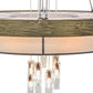 Meyda Lighting Cilindro 72" 25-Light Extreme Chrome & Antique Copper Ventura Pendant Light With Linen Textrene And Statuario Idalight Shade