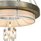 Meyda Lighting Cilindro 72" 25-Light Extreme Chrome & Antique Copper Ventura Pendant Light With Linen Textrene And Statuario Idalight Shade