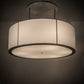 Meyda Lighting Cilindro 72" 6-Light Nickel Pendant Light With White Textrene & Statuario Idalight Shade Glass