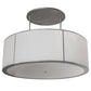 Meyda Lighting Cilindro 72" 6-Light Nickel Pendant Light With White Textrene & Statuario Idalight Shade Glass