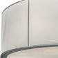 Meyda Lighting Cilindro 72" 6-Light Nickel Pendant Light With White Textrene & Statuario Idalight Shade Glass