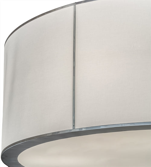 Meyda Lighting Cilindro 72" 6-Light Nickel Pendant Light With White Textrene & Statuario Idalight Shade Glass