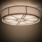 Meyda Lighting Cilindro 72" 8-Light Nickel Milwaukee Flush Mount Light With White Textrene Shade