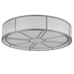Meyda Lighting Cilindro 72" 8-Light Nickel Milwaukee Flush Mount Light With White Textrene Shade