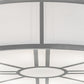 Meyda Lighting Cilindro 72" 8-Light Nickel Milwaukee Flush Mount Light With White Textrene Shade