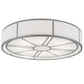 Meyda Lighting Cilindro 72" 8-Light Nickel Milwaukee Flush Mount Light With White Textrene Shade