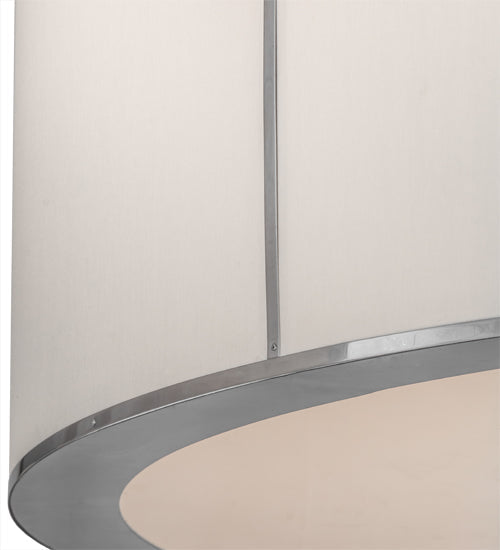 Meyda Lighting Cilindro 72" 9-Light Extreme Chrome Pendant Light With White Eggshell Textrene Shade
