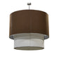 Meyda Lighting Cilindro 72" 9-Light Nickel Pendant Light With Mahogany and Cream Textrene Shade