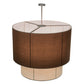 Meyda Lighting Cilindro 72" 9-Light Nickel Pendant Light With Mahogany and Cream Textrene Shade