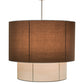 Meyda Lighting Cilindro 72" 9-Light Nickel Pendant Light With Mahogany and Cream Textrene Shade