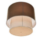 Meyda Lighting Cilindro 72" 9-Light Nickel Pendant Light With Mahogany and Cream Textrene Shade