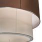 Meyda Lighting Cilindro 72" 9-Light Nickel Pendant Light With Mahogany and Cream Textrene Shade