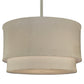 Meyda Lighting Cilindro 73" 12-Light 2-Tier Nickel Powder Coat Pendant Light With Cream Textrene Shade