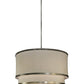 Meyda Lighting Cilindro 73" 2-Tier Nickel Pendant Light With Beige Fabric Shade