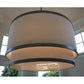 Meyda Lighting Cilindro 73" 2-Tier Nickel Pendant Light With Beige Fabric Shade