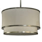 Meyda Lighting Cilindro 73" 2-Tier Nickel Pendant Light With Beige Fabric Shade