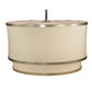 Meyda Lighting Cilindro 73" 2-Tier Nickel Pendant Light With Beige Fabric Shade
