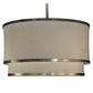 Meyda Lighting Cilindro 73" 2-Tier Nickel Pendant Light With Beige Fabric Shade