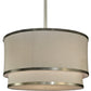 Meyda Lighting Cilindro 73" 2-Tier Nickel Pendant Light With Beige Fabric Shade