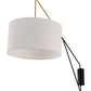 Meyda Lighting Cilindro 73" Solar Black Swing Arm Wall Sconce With White Linen Textrene Shade