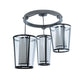 Meyda Lighting Cilindro 74" 9-Light Timeless Bronze Tapered Cascading Pendant Light With White & Clear Shade Glass