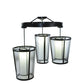 Meyda Lighting Cilindro 74" 9-Light Timeless Bronze Tapered Cascading Pendant Light With White & Clear Shade Glass