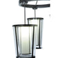 Meyda Lighting Cilindro 74" 9-Light Timeless Bronze Tapered Cascading Pendant Light With White & Clear Shade Glass